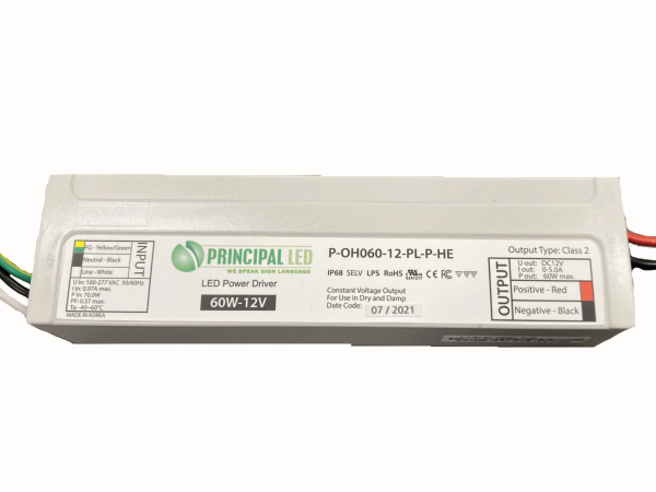 HE Plastic 60W 12VDC Power Supply