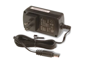 Black 12W wallwort 12VDC power adapter with barrel connector.