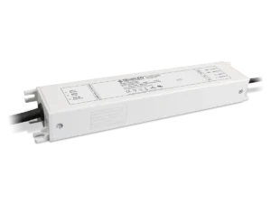 Principal Sloan 24S2D 100W 24VDC power supply with white enclosure and lead wires.