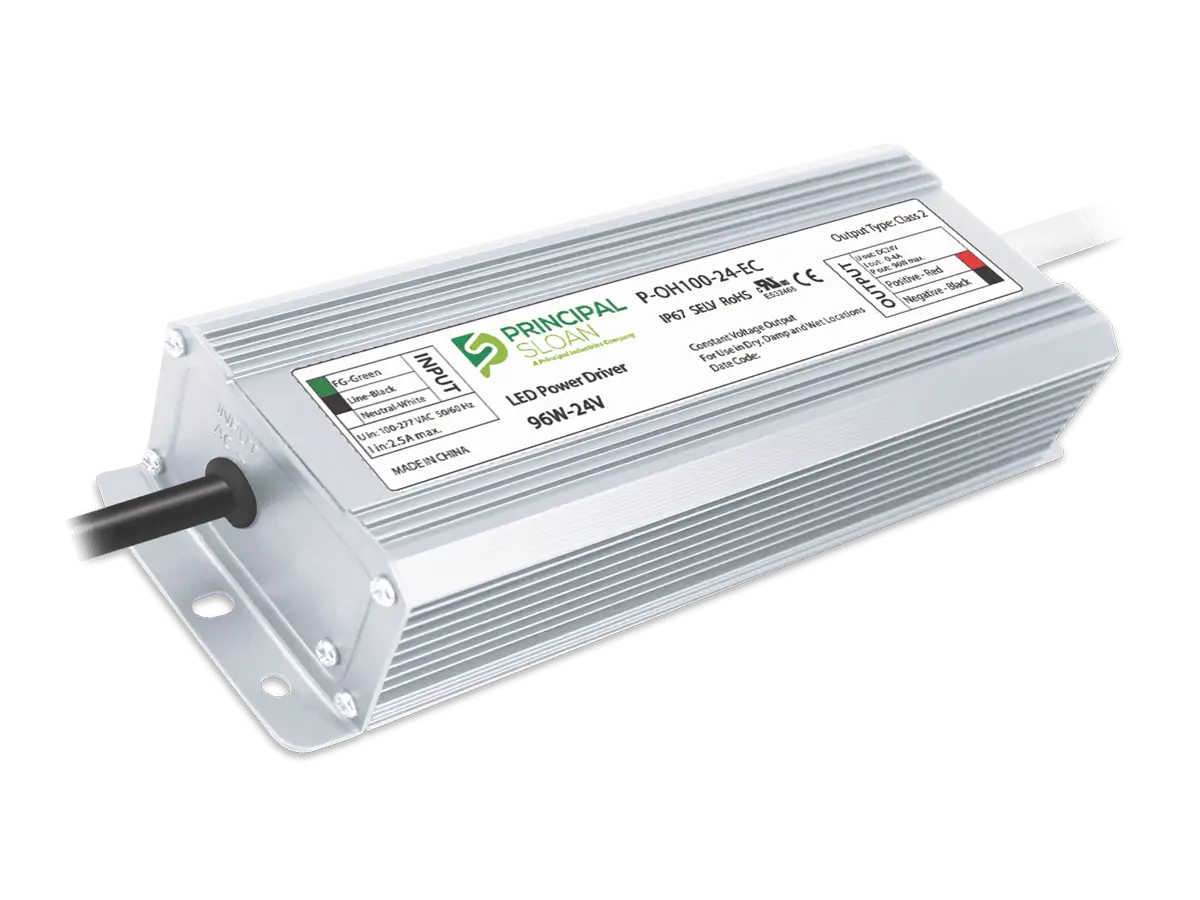 Principal Sloan Energizer 100W 24VDC IP67 aluminum LED power supply.