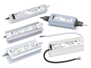 Five Principal Sloan Energizer LED power supplies in multiple wattages and voltages.