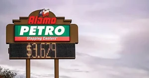 Electronic message center sign at Alamo Petro used for the Principal Sloan EMC Basics article.