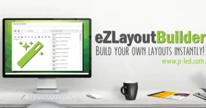 Featured image for the Principal Sloan eZLayout Builder article showing the online sign layout tool on a desktop computer.
