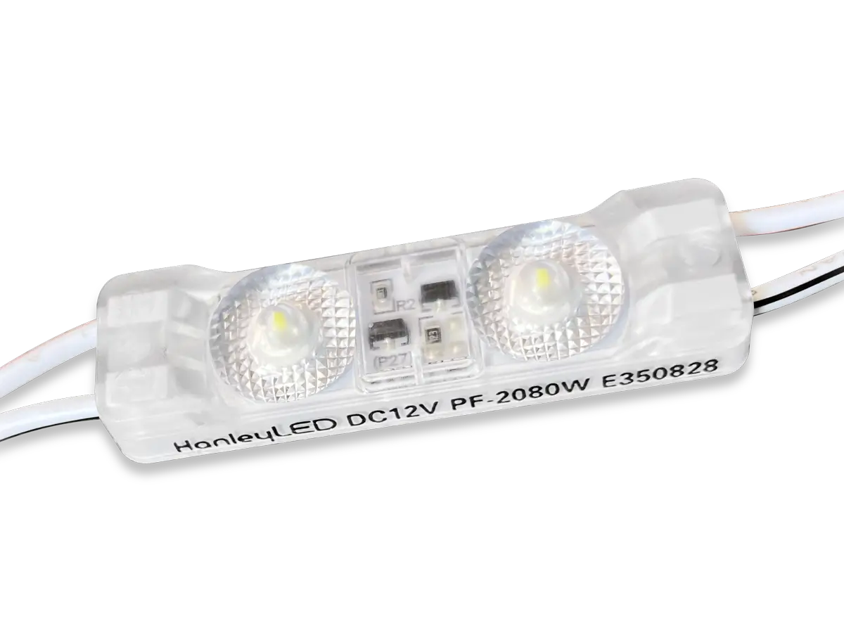 Phoenix 2 two-lens LED sign module with connecting wires.
