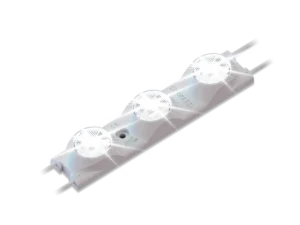 PosterBOX™ Slim 2 linear LED module with three illuminated lenses.