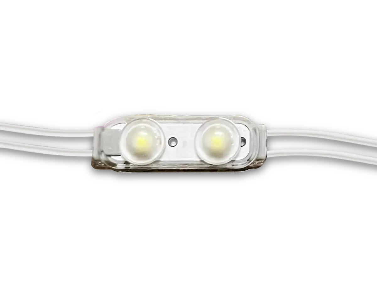 Prism Synergy Mods Gen 2 Micro two-lens LED module with connecting wires.