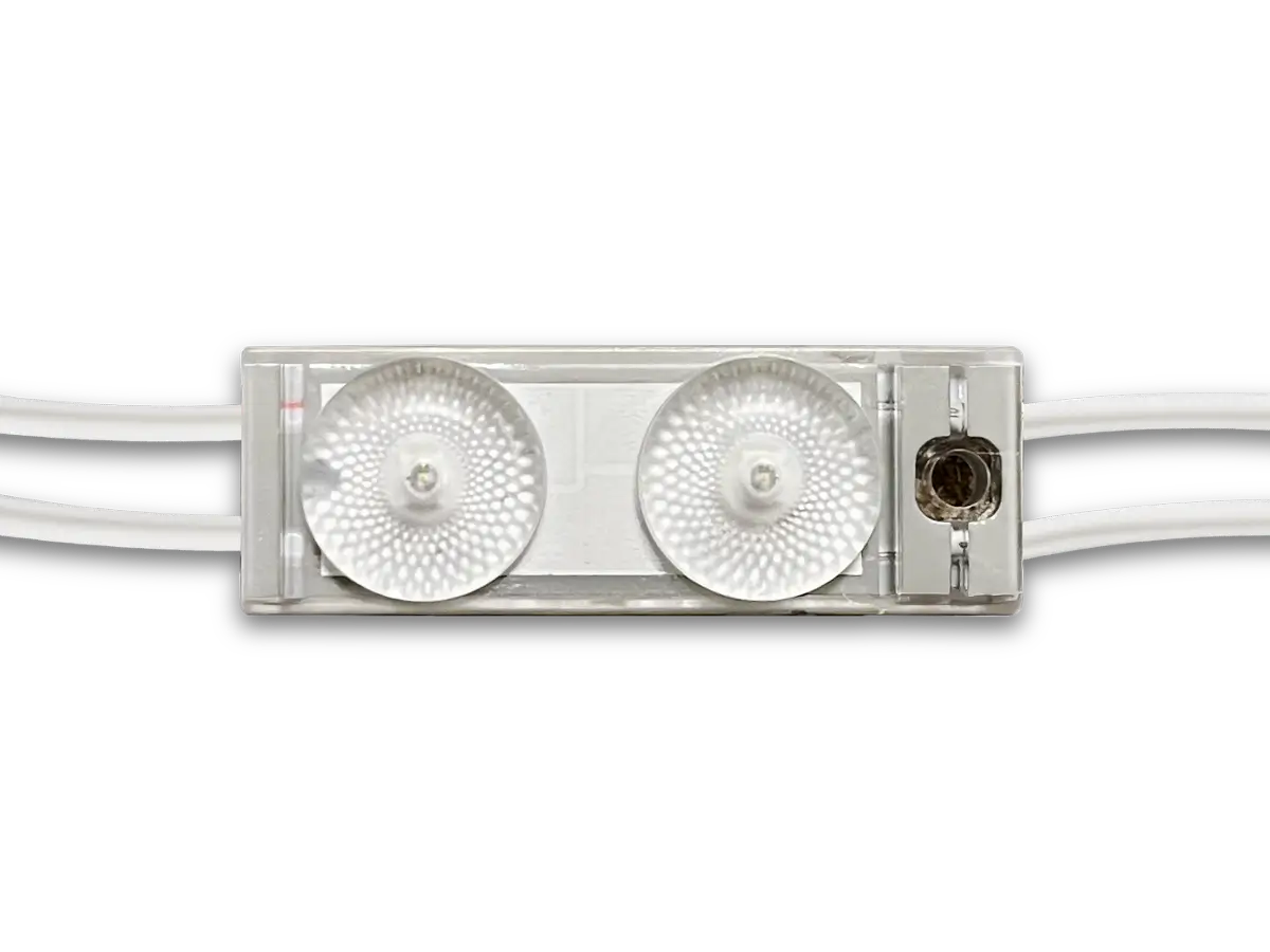 Prism Synergy Mods Gen 2 Mini two-lens LED module with connecting wires.