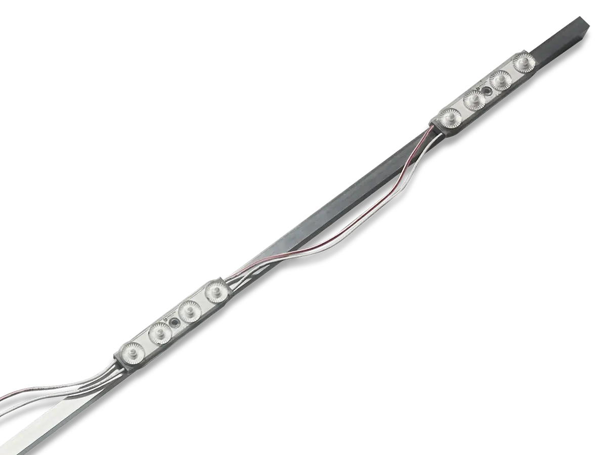 Prism Synergy Stiks Gen 2 linear LED assemblies with multiple lenses.