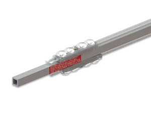 Isometric view of PrismBEAM 3 LED modules mounted on a linear support stik.