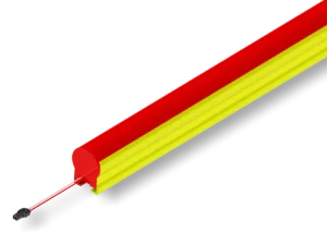 Principal Sloan Shell Mini Redbar linear LED border lighting for Shell gas station canopies.