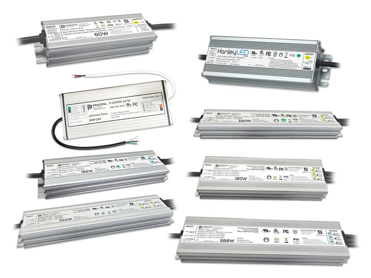 Principal Sloan Superior Class 2 LED power supplies for dry, damp, and wet location applications.