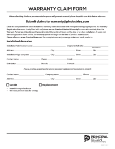Principal Sloan Warranty Claim Form cover image